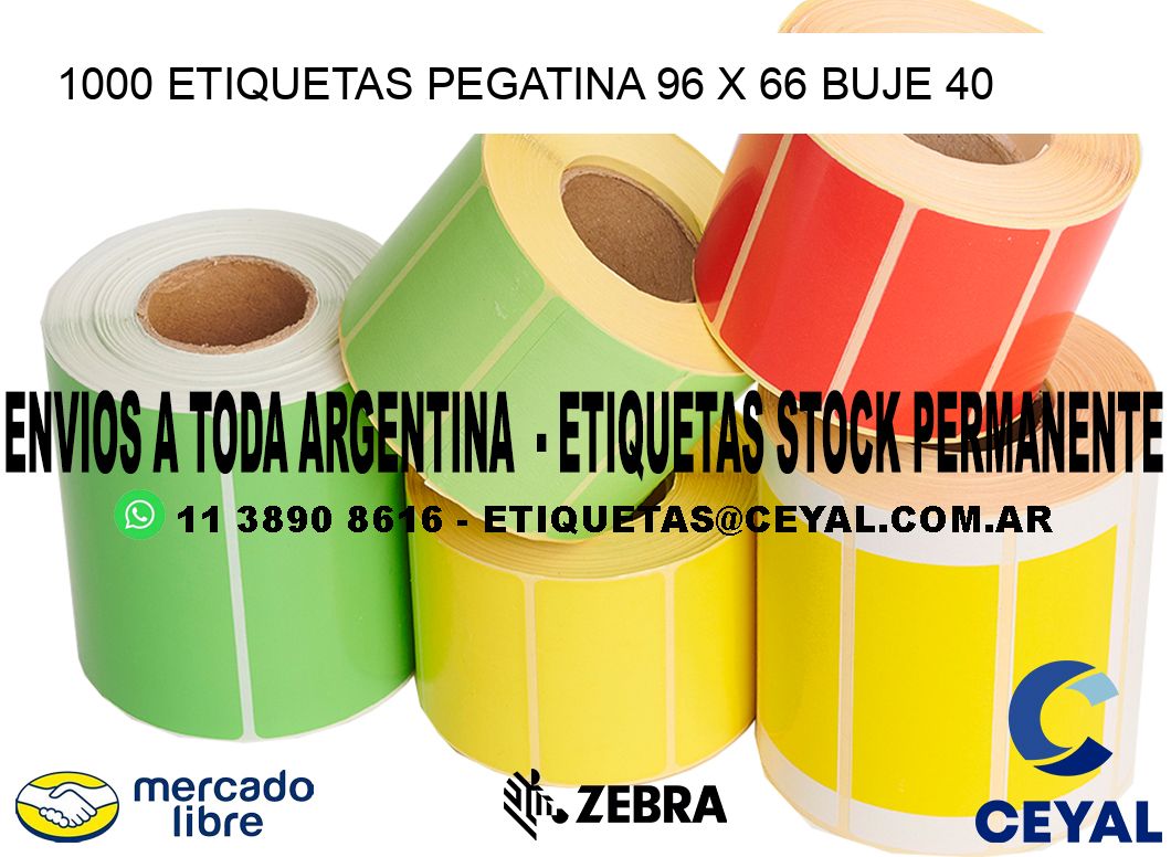 1000 ETIQUETAS PEGATINA 96 x 66 buje 40