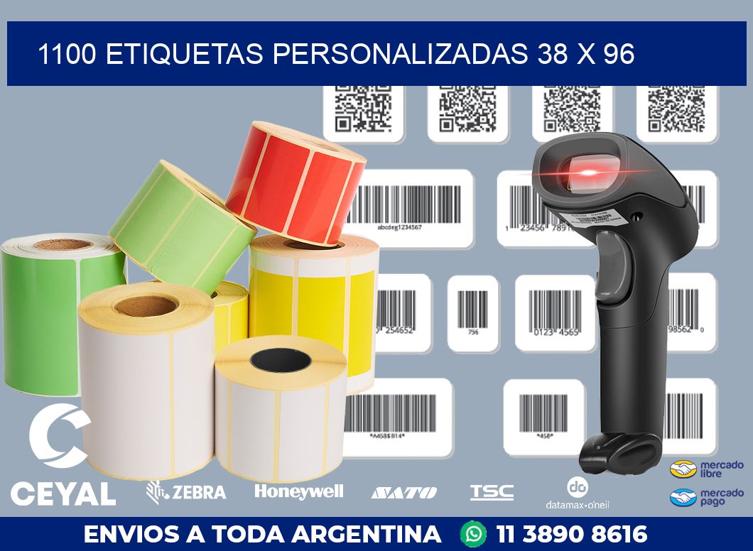 1100 ETIQUETAS PERSONALIZADAS 38 x 96