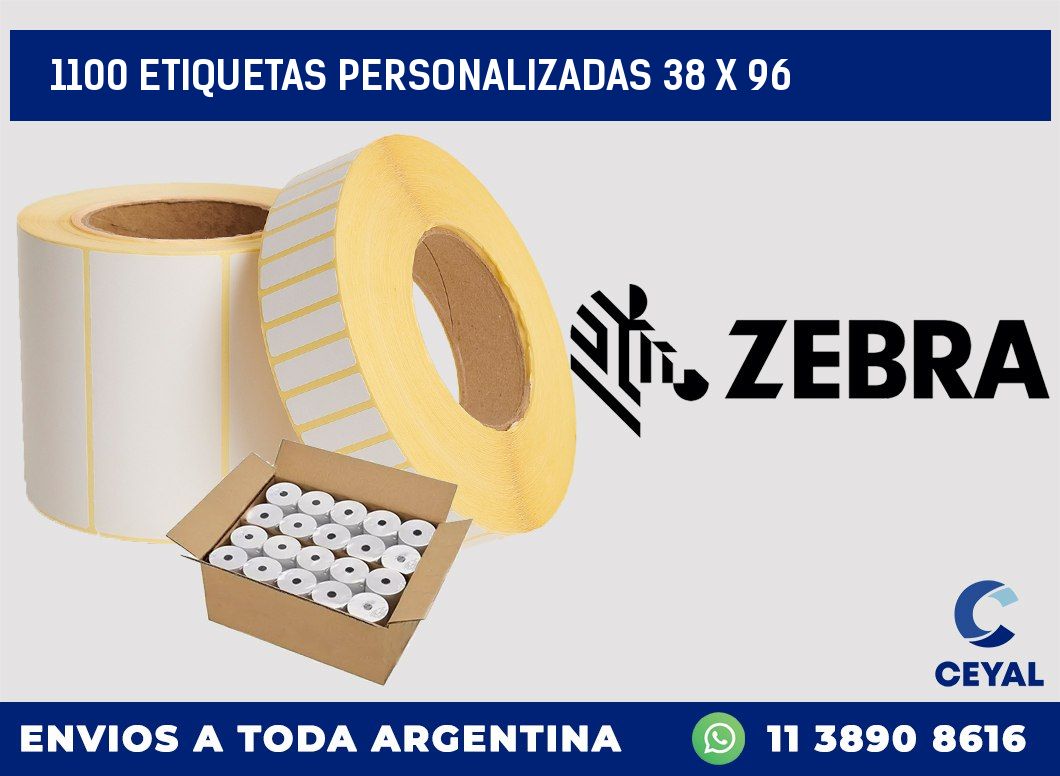 1100 ETIQUETAS PERSONALIZADAS 38 x 96