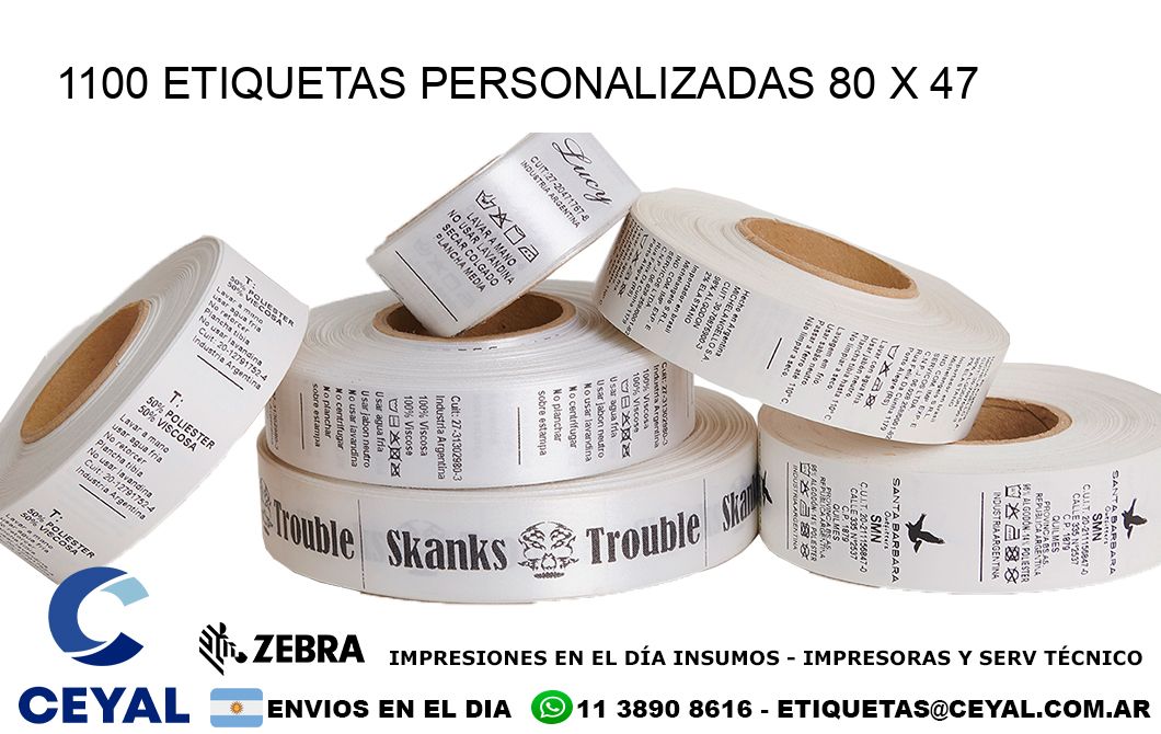 1100 ETIQUETAS PERSONALIZADAS 80 x 47