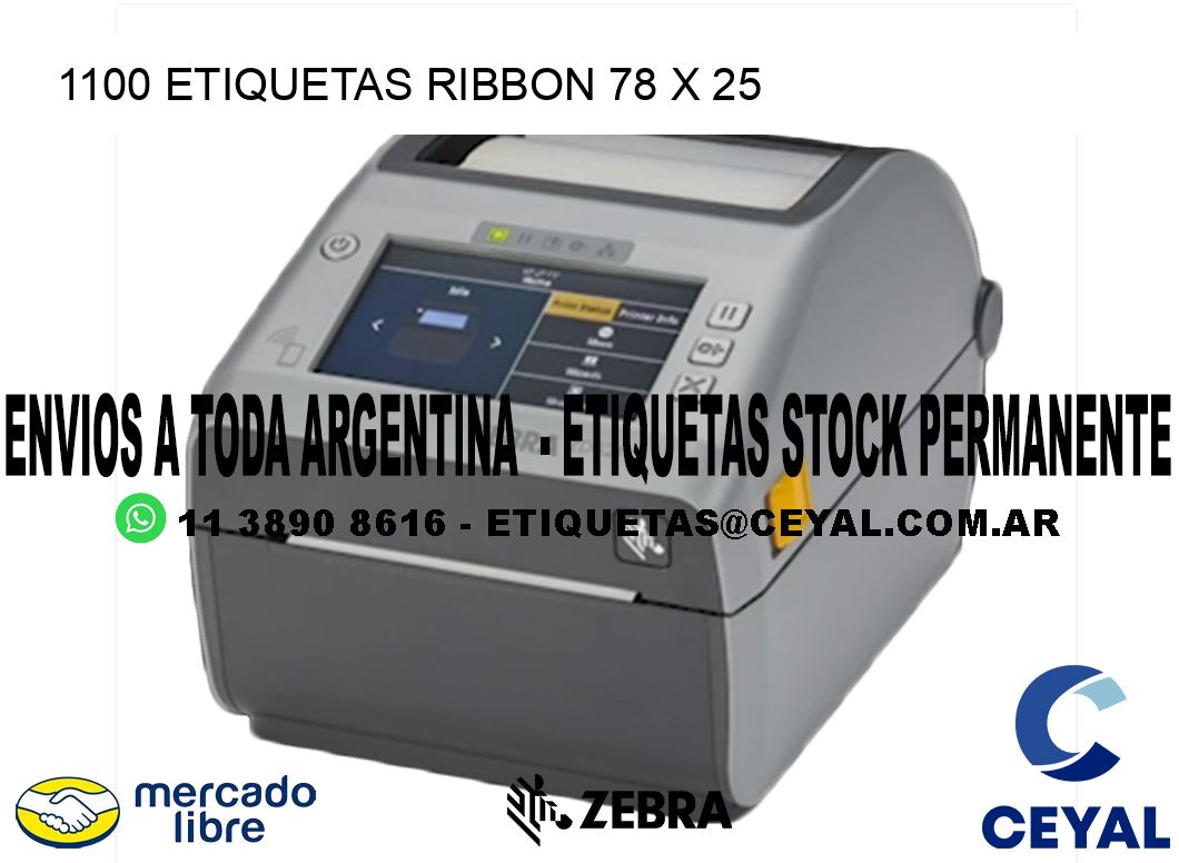 1100 ETIQUETAS RIBBON 78 x 25