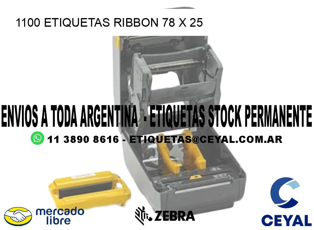 1100 ETIQUETAS RIBBON 78 x 25