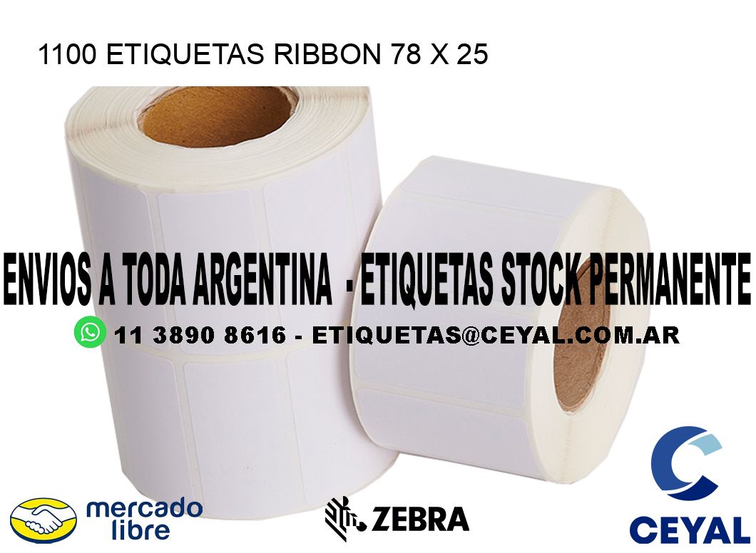 1100 ETIQUETAS RIBBON 78 x 25