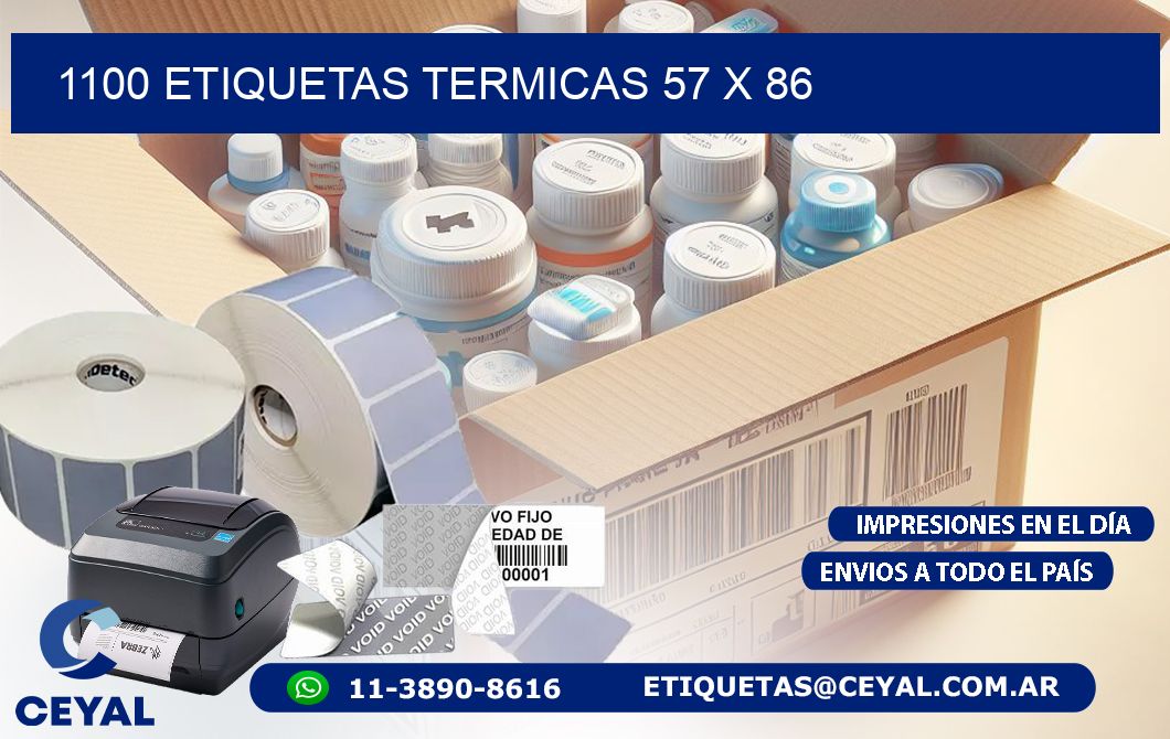 1100 ETIQUETAS TERMICAS 57 x 86