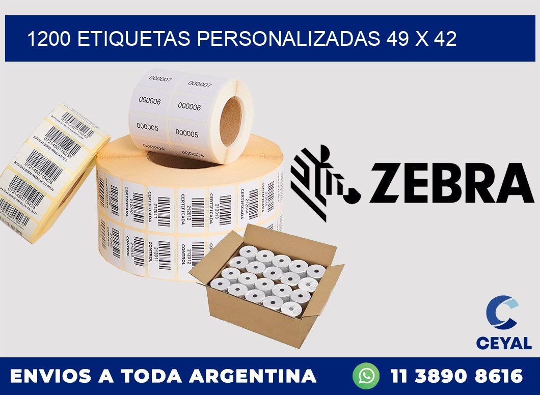 1200 ETIQUETAS PERSONALIZADAS 49 x 42
