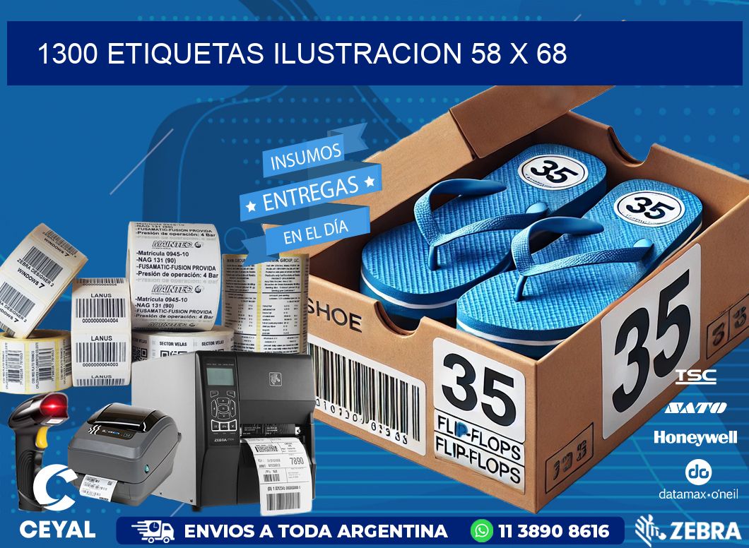 1300 ETIQUETAS ILUSTRACION 58 x 68