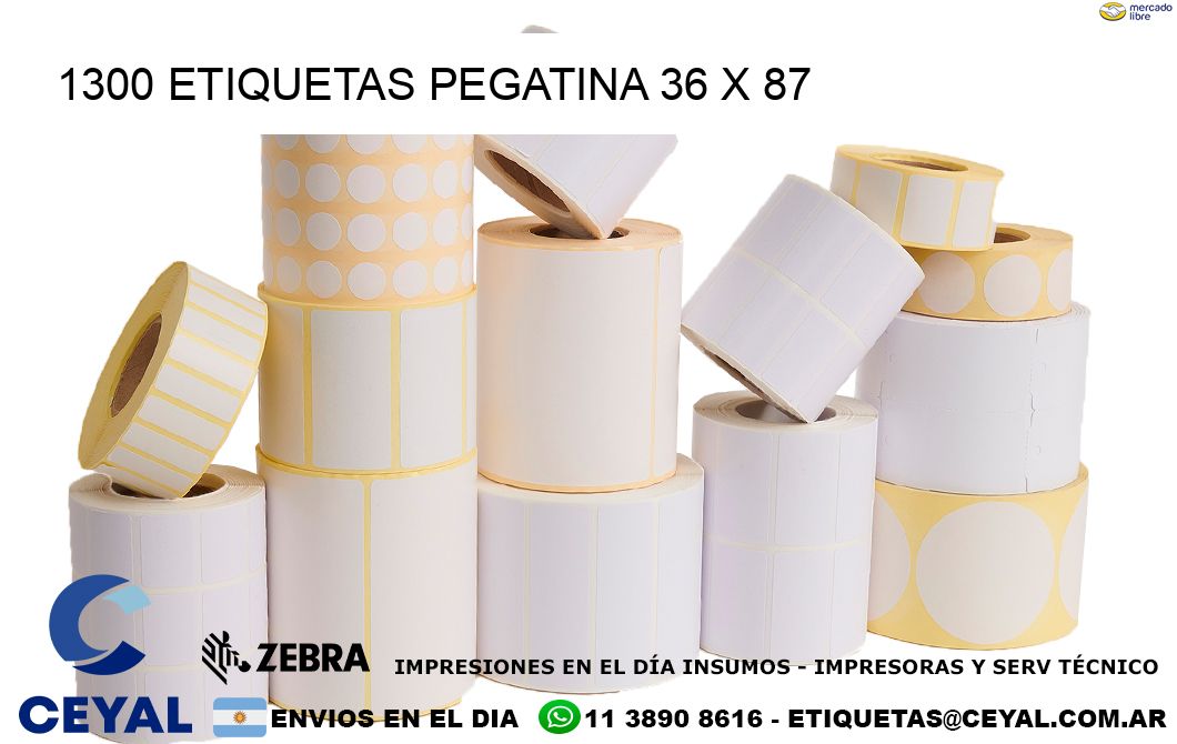1300 ETIQUETAS PEGATINA 36 x 87