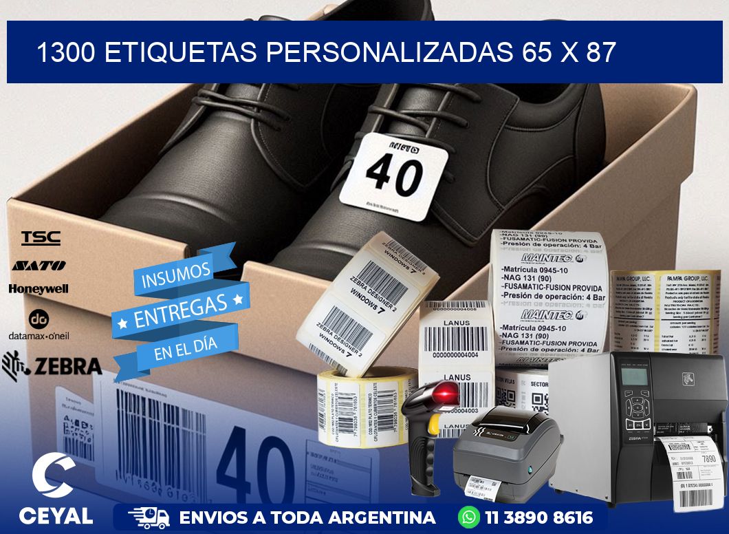 1300 ETIQUETAS PERSONALIZADAS 65 x 87