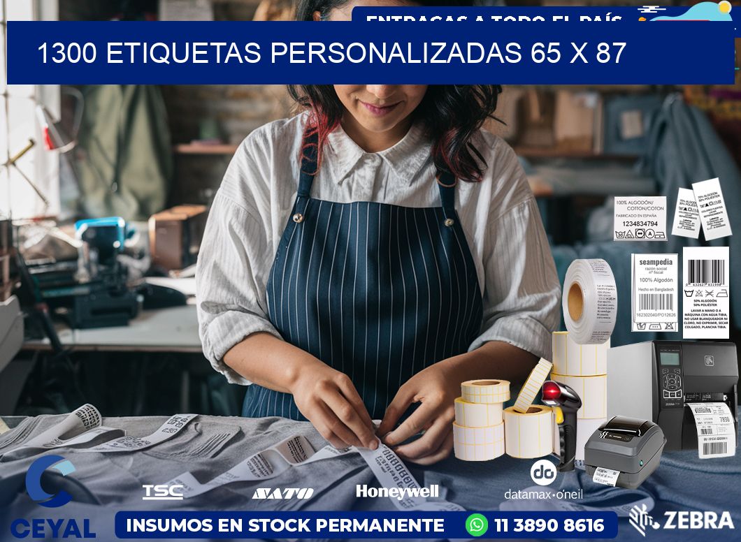 1300 ETIQUETAS PERSONALIZADAS 65 x 87