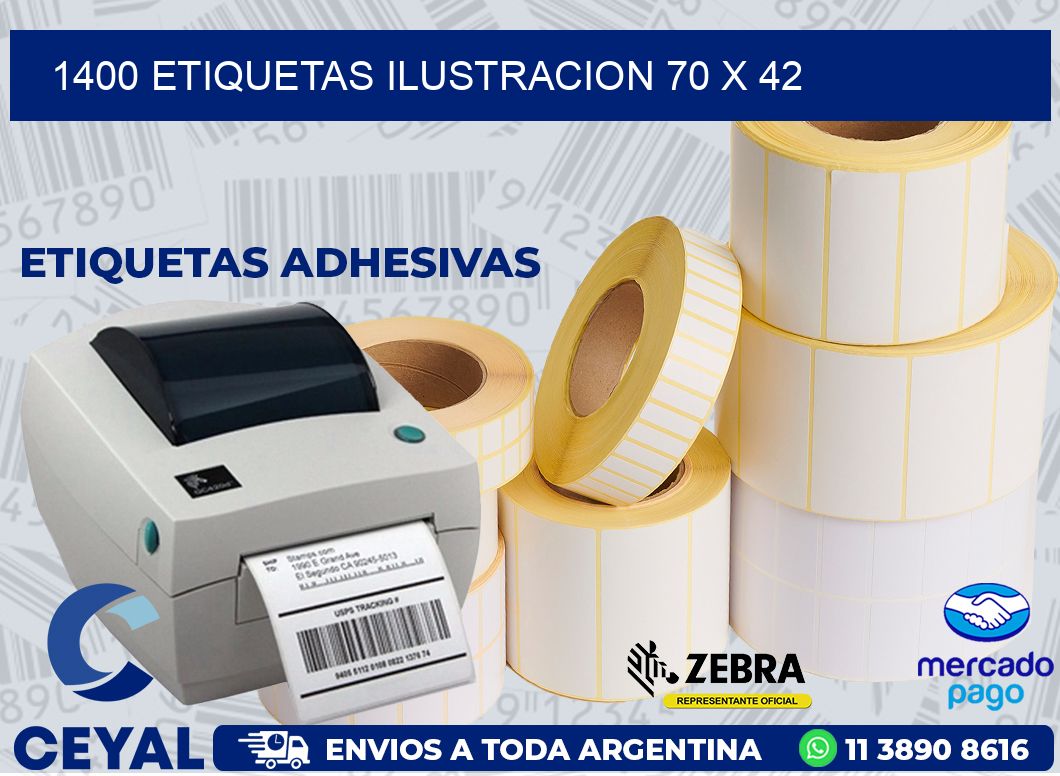 1400 ETIQUETAS ILUSTRACION 70 x 42