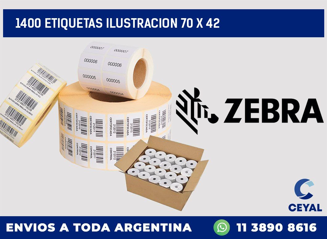 1400 ETIQUETAS ILUSTRACION 70 x 42