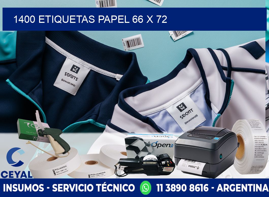 1400 ETIQUETAS PAPEL 66 x 72