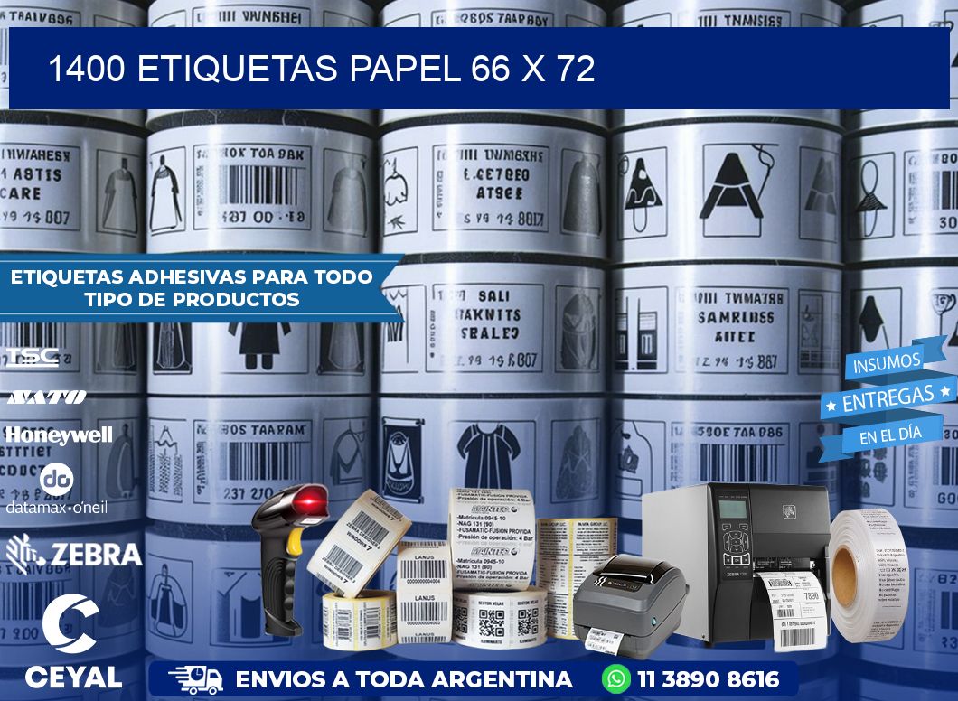 1400 ETIQUETAS PAPEL 66 x 72