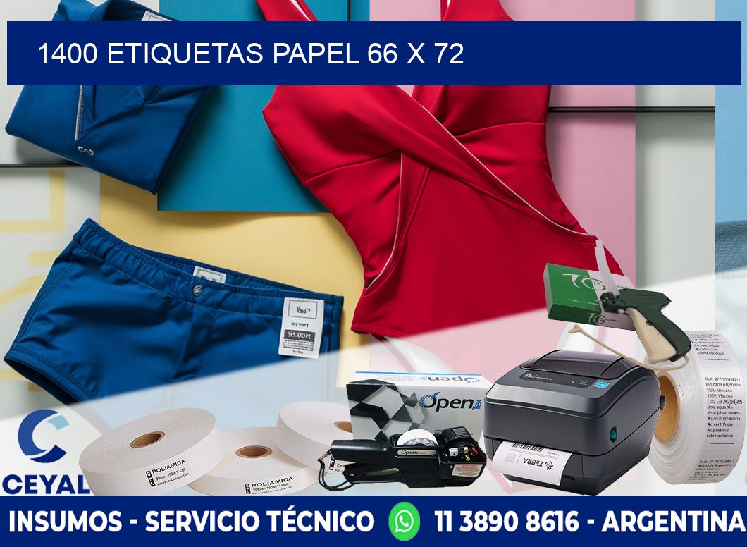 1400 ETIQUETAS PAPEL 66 x 72