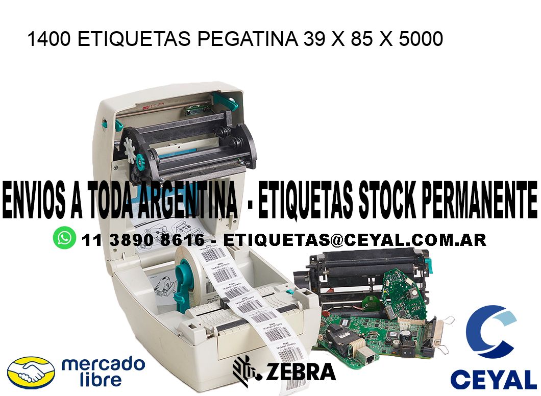 1400 ETIQUETAS PEGATINA 39 x 85 x 5000