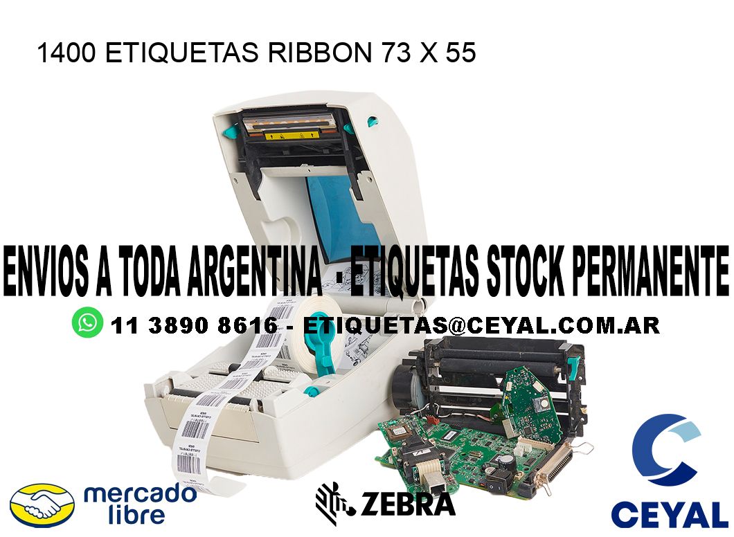 1400 ETIQUETAS RIBBON 73 x 55