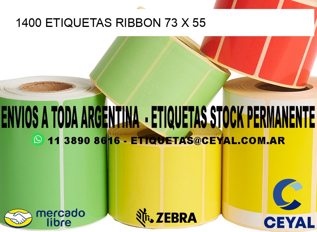 1400 ETIQUETAS RIBBON 73 x 55