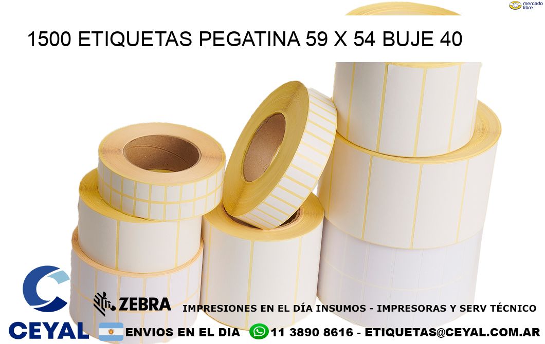 1500 ETIQUETAS PEGATINA 59 x 54 buje 40