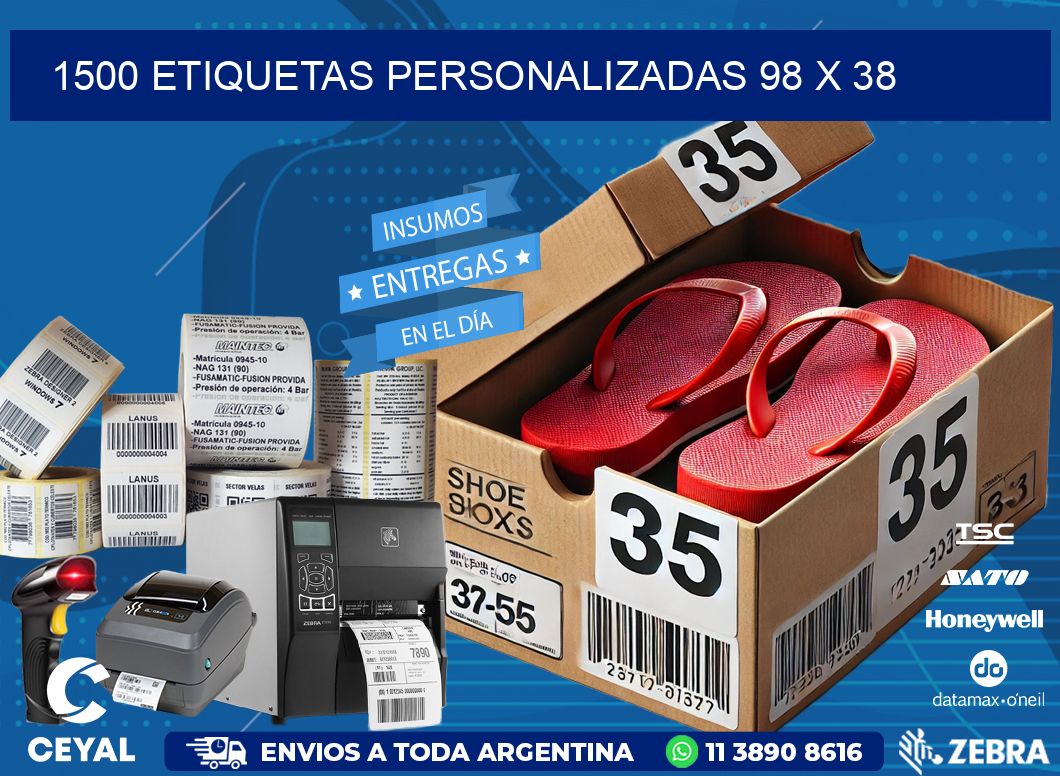 1500 ETIQUETAS PERSONALIZADAS 98 x 38