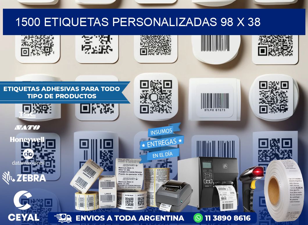 1500 ETIQUETAS PERSONALIZADAS 98 x 38