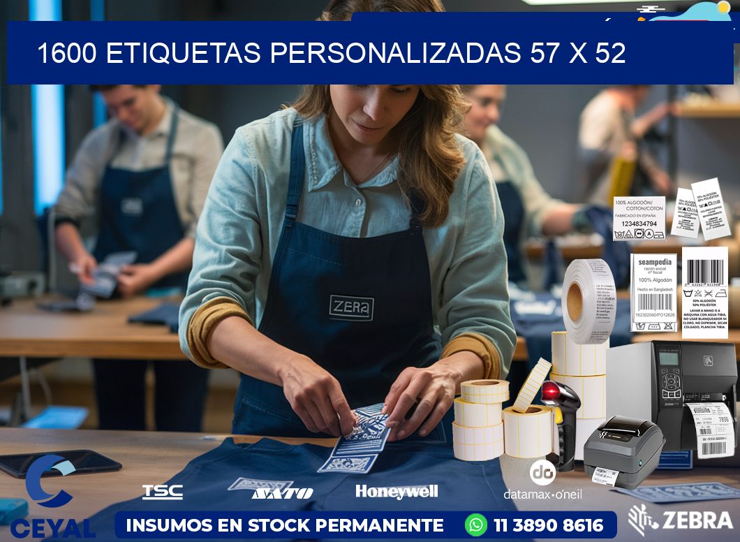 1600 ETIQUETAS PERSONALIZADAS 57 x 52