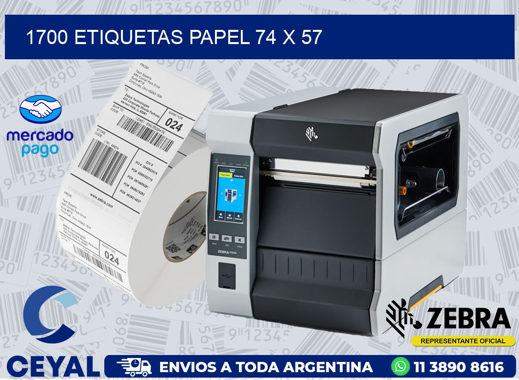 1700 ETIQUETAS PAPEL 74 x 57