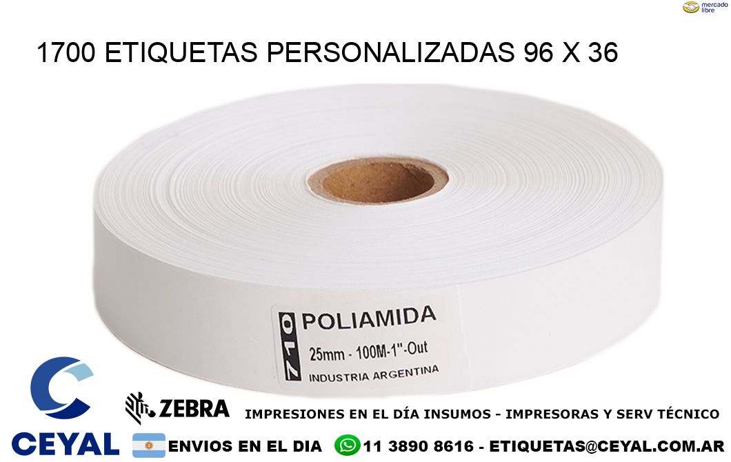 1700 ETIQUETAS PERSONALIZADAS 96 x 36