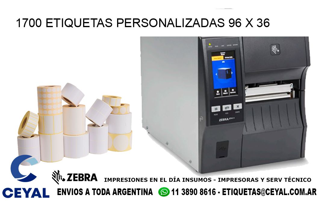 1700 ETIQUETAS PERSONALIZADAS 96 x 36