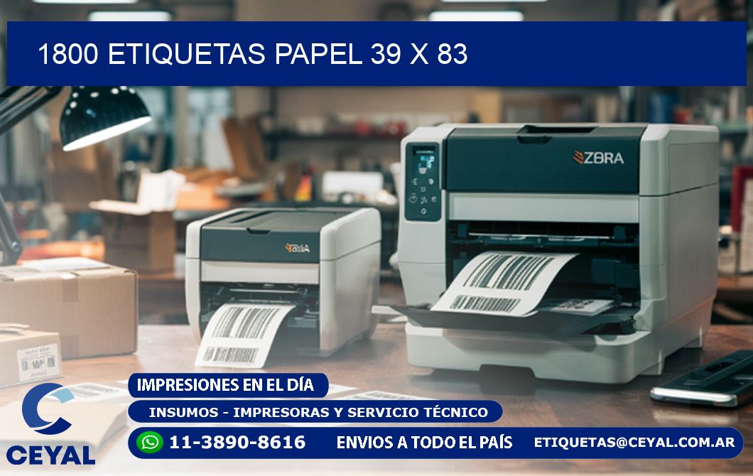 1800 ETIQUETAS PAPEL 39 x 83