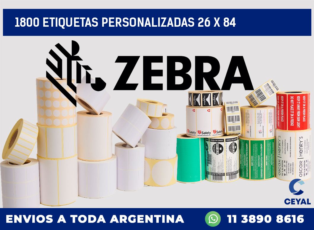 1800 ETIQUETAS PERSONALIZADAS 26 x 84