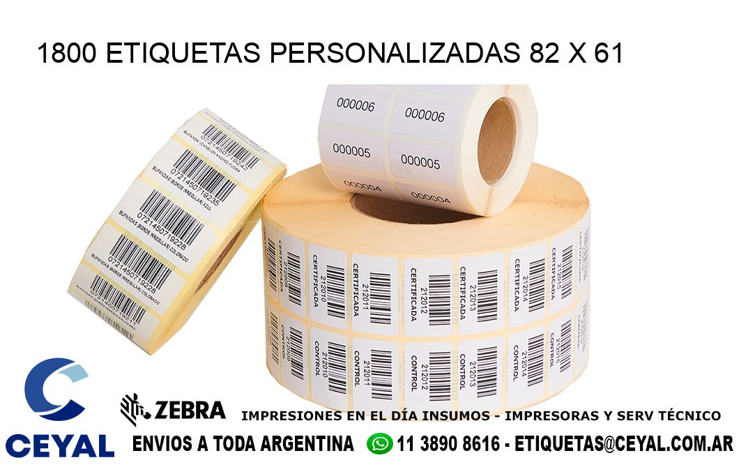 1800 ETIQUETAS PERSONALIZADAS 82 x 61