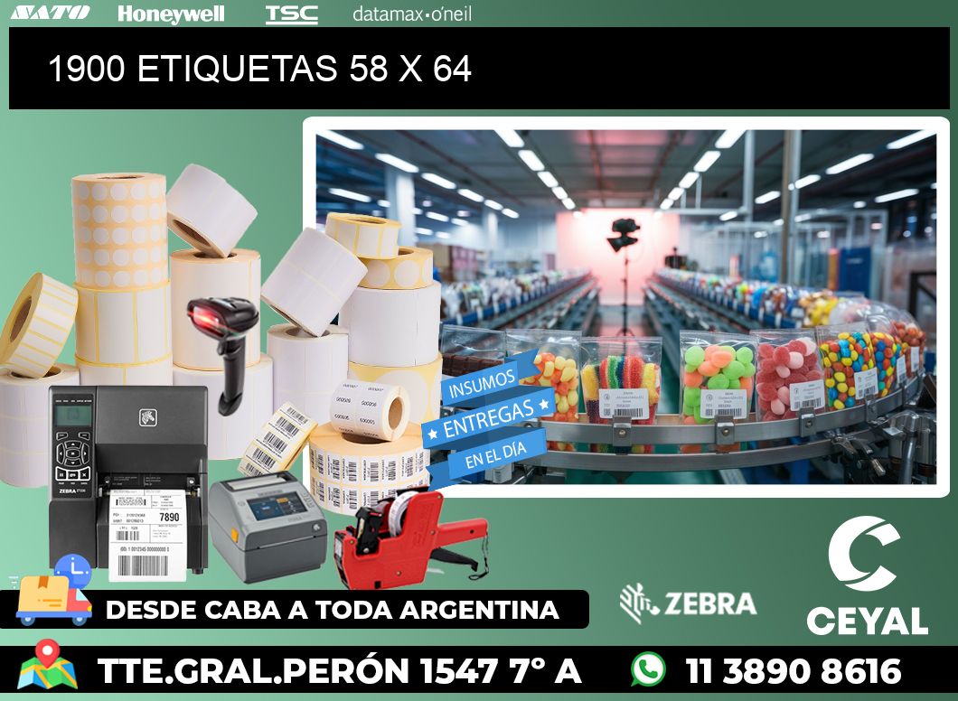 1900 ETIQUETAS 58 x 64