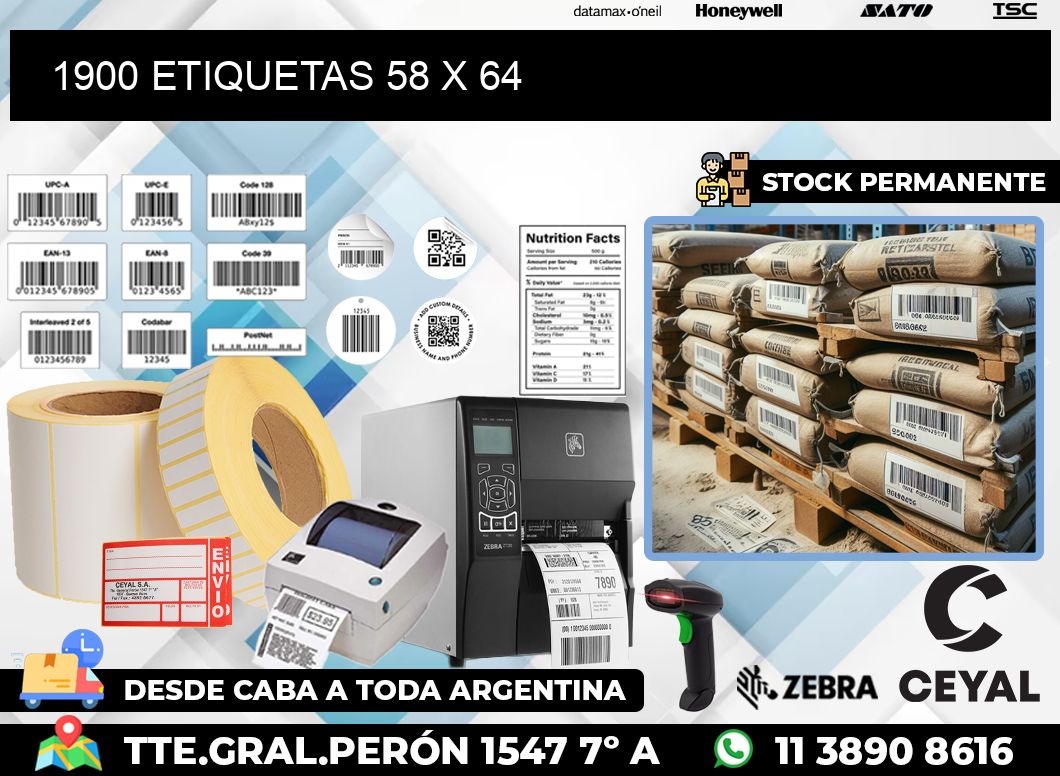 1900 ETIQUETAS 58 x 64