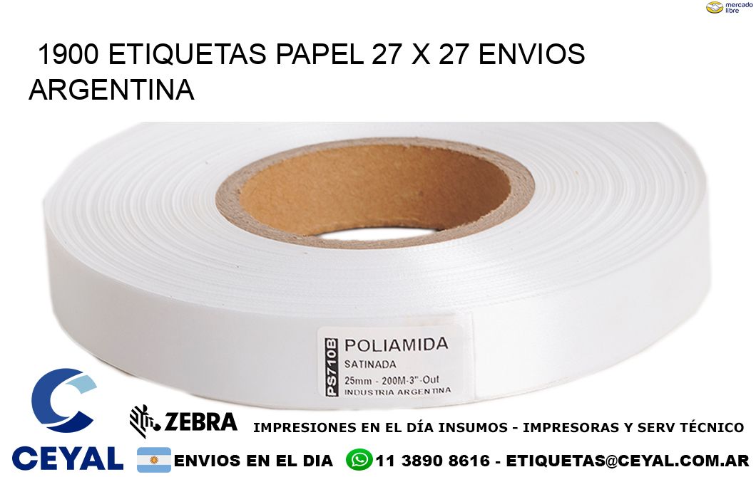 1900 ETIQUETAS PAPEL 27 x 27 ENVIOS ARGENTINA