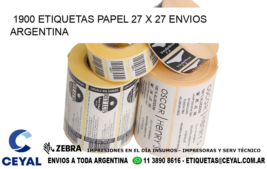 1900 ETIQUETAS PAPEL 27 x 27 ENVIOS ARGENTINA