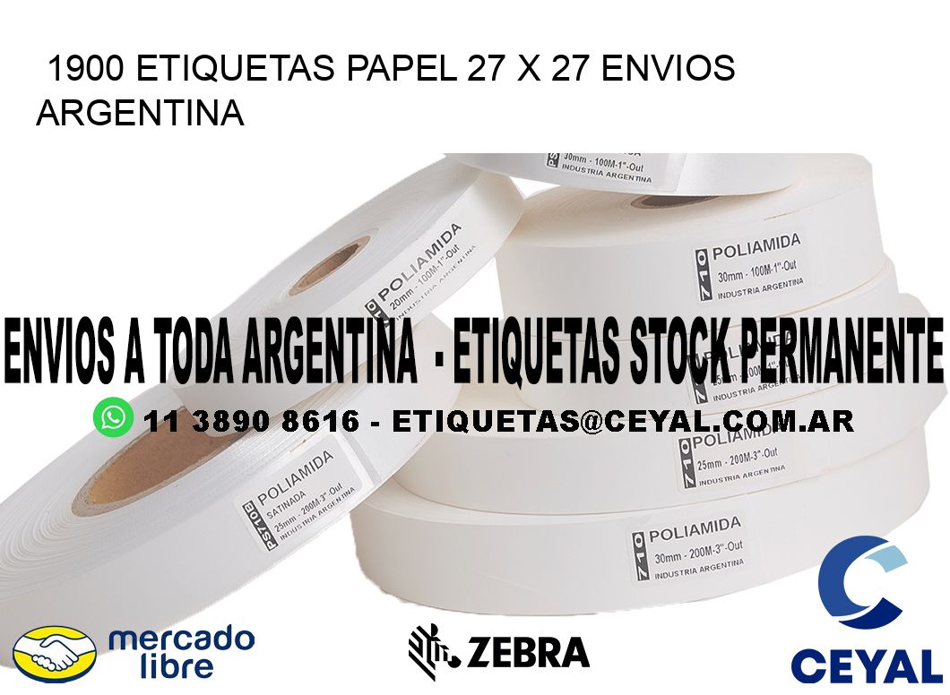 1900 ETIQUETAS PAPEL 27 x 27 ENVIOS ARGENTINA