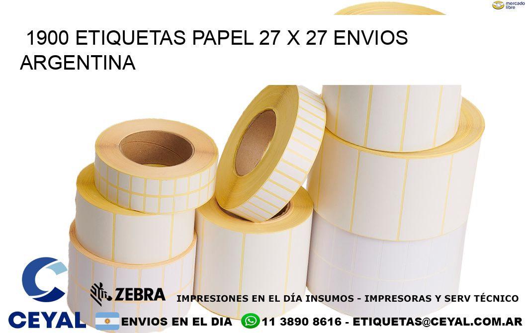 1900 ETIQUETAS PAPEL 27 x 27 ENVIOS ARGENTINA