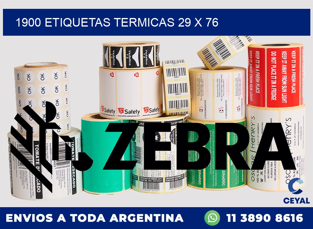 1900 ETIQUETAS TERMICAS 29 x 76