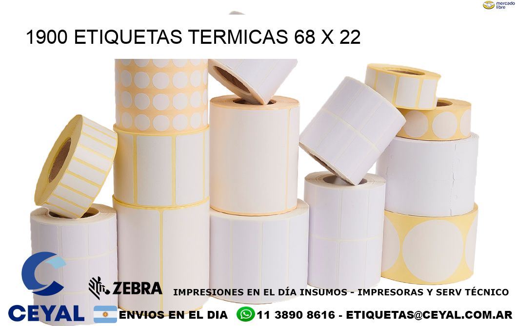 1900 ETIQUETAS TERMICAS 68 x 22