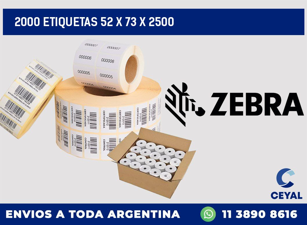 2000 ETIQUETAS 52 x 73 x 2500