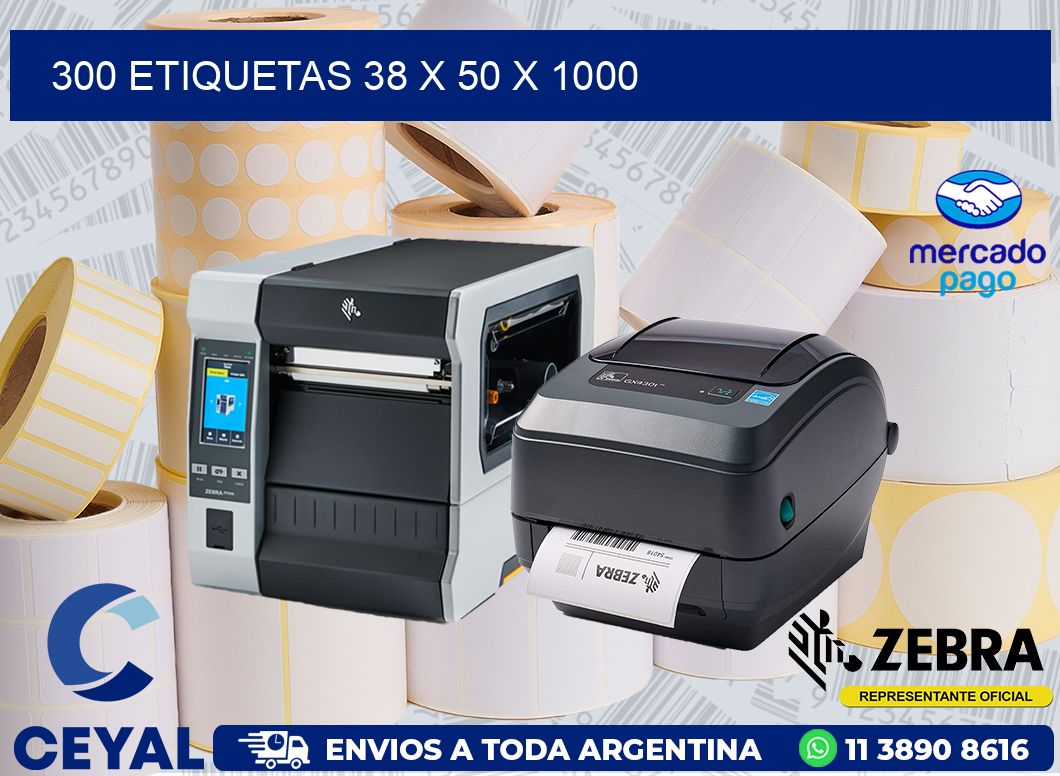 300 ETIQUETAS 38 x 50 x 1000