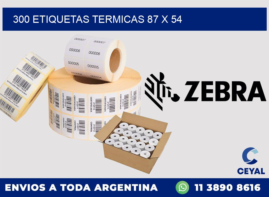 300 ETIQUETAS TERMICAS 87 x 54