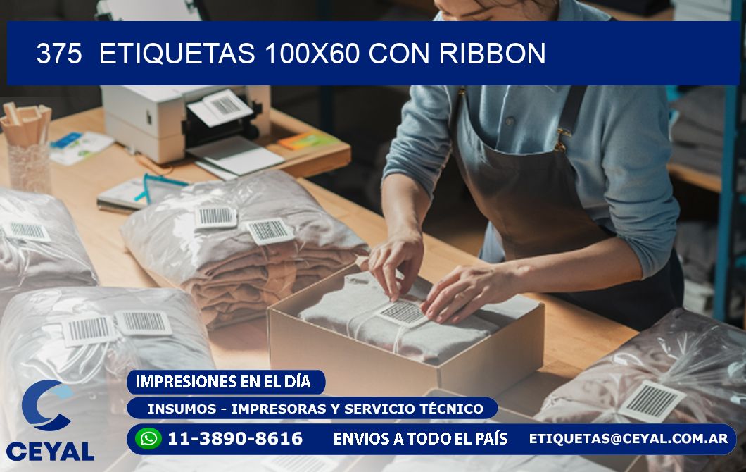 375  ETIQUETAS 100X60 CON RIBBON