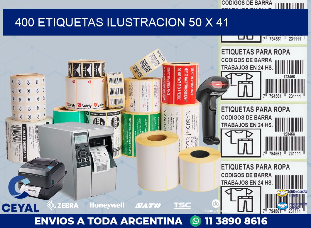 400 ETIQUETAS ILUSTRACION 50 x 41