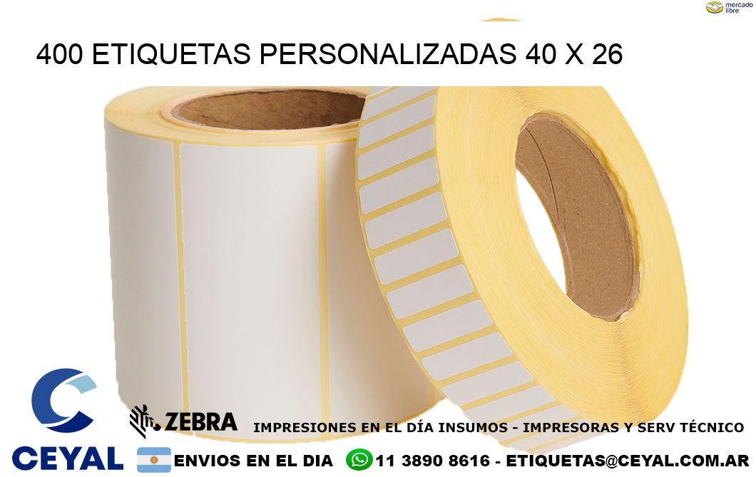 400 ETIQUETAS PERSONALIZADAS 40 x 26