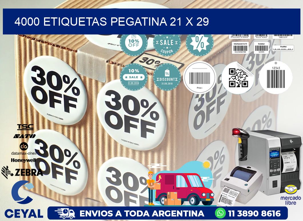 4000 ETIQUETAS PEGATINA 21 x 29