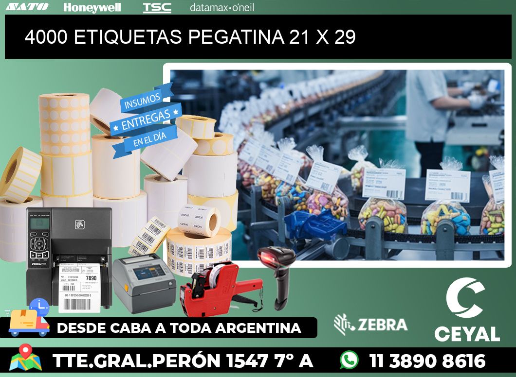 4000 ETIQUETAS PEGATINA 21 x 29