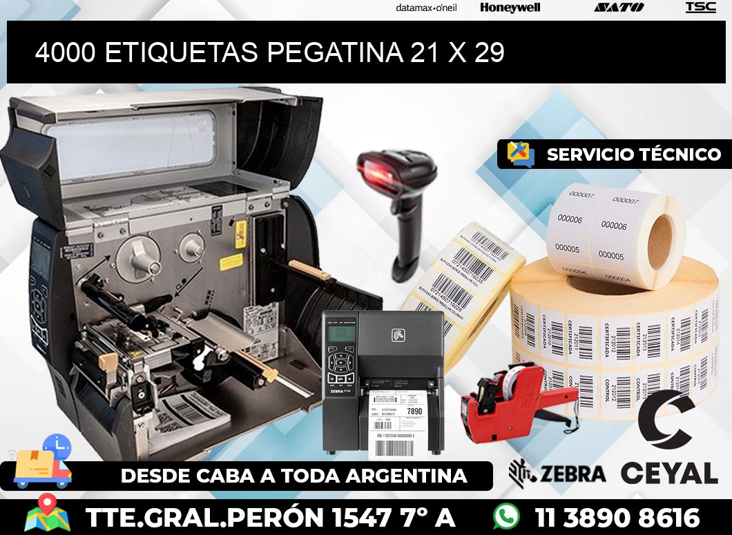 4000 ETIQUETAS PEGATINA 21 x 29