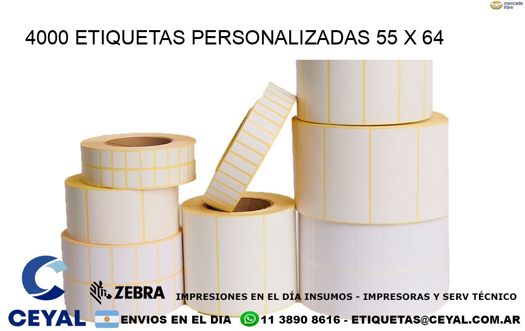 4000 ETIQUETAS PERSONALIZADAS 55 x 64
