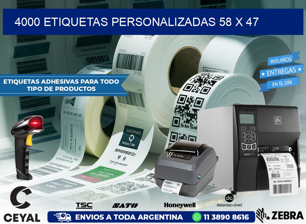 4000 ETIQUETAS PERSONALIZADAS 58 x 47